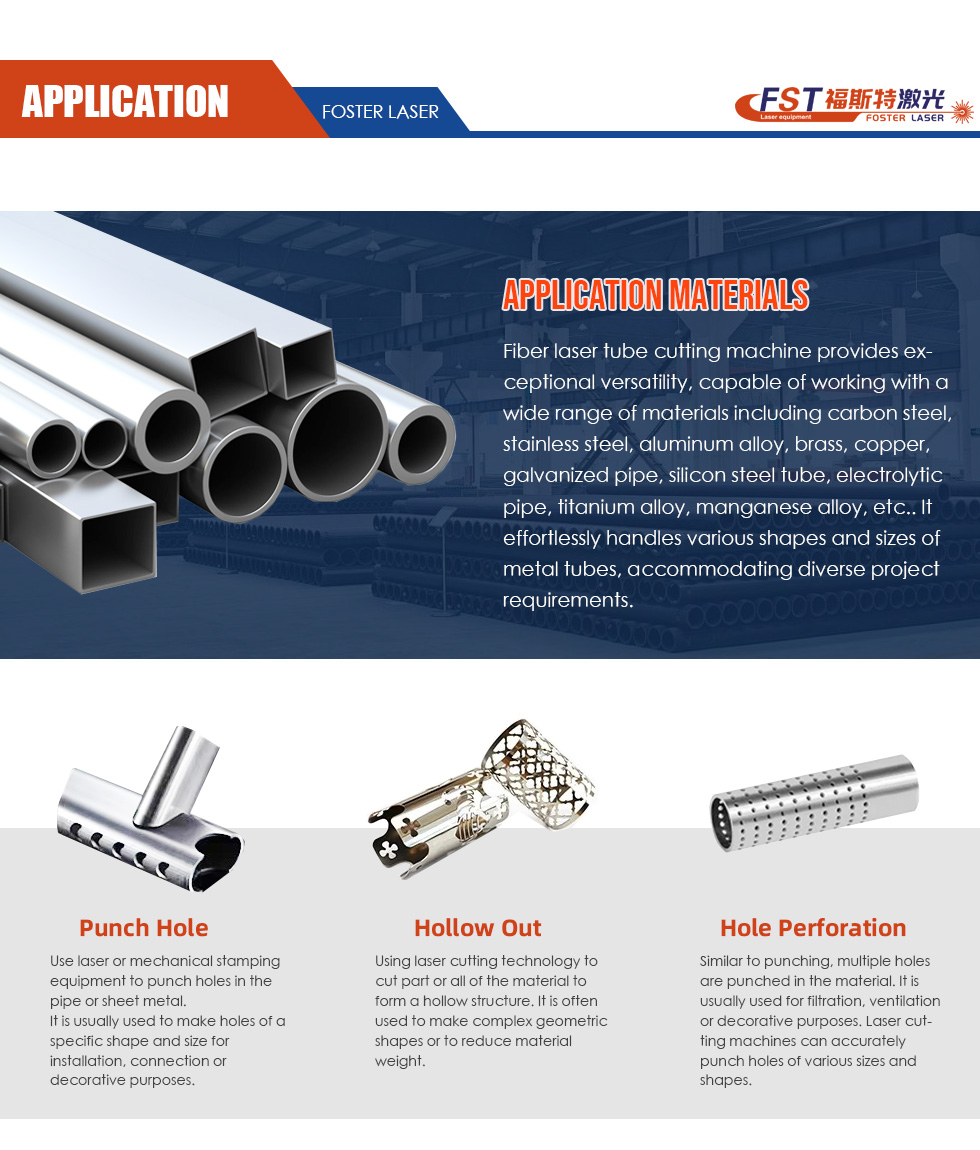 FST-6024T Fiber Laser Tube Cutting Machine Applications