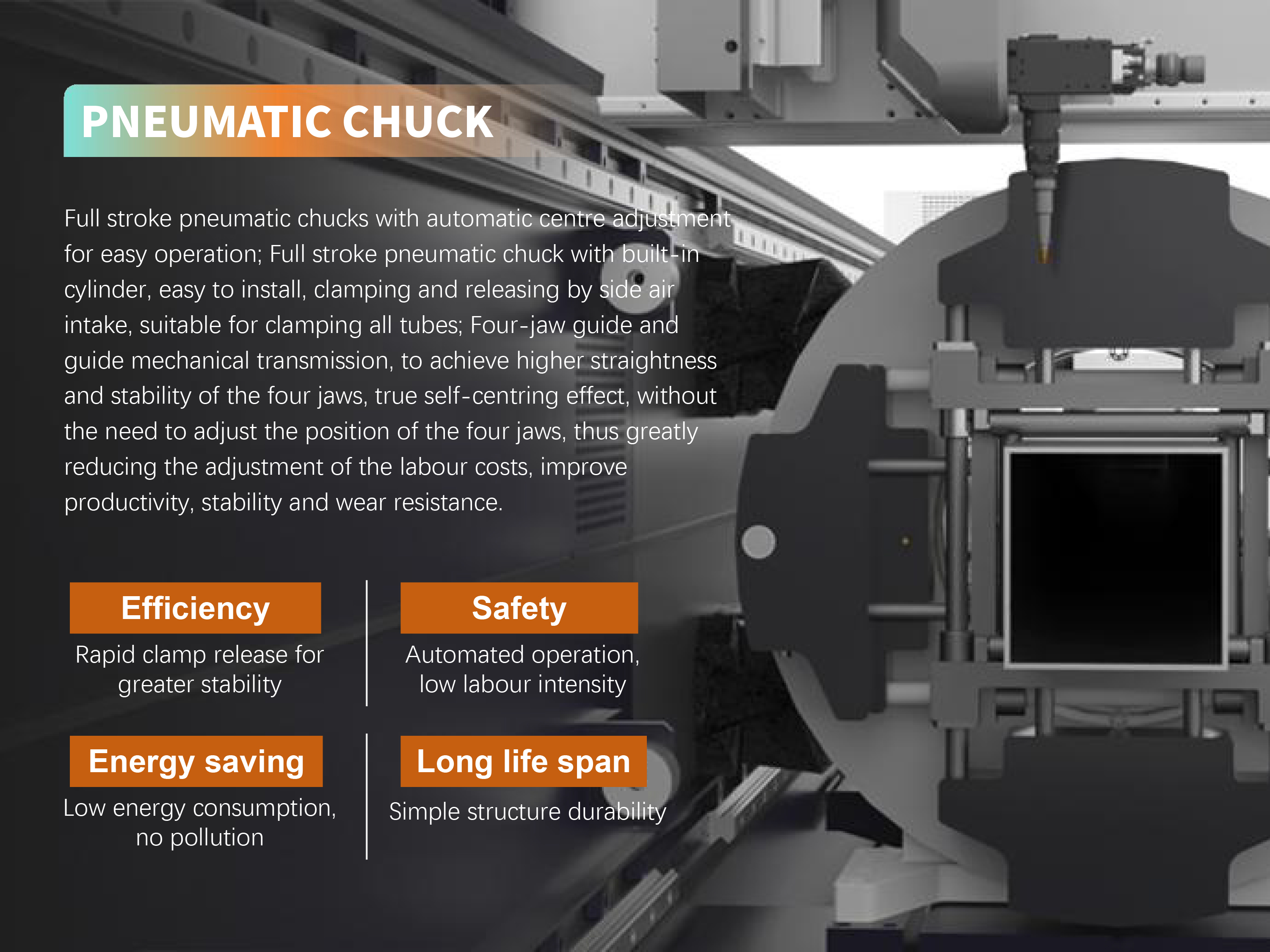 6024 Three Chuck Automatic Fiber Laser Tube Cutting Machine